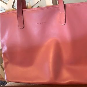 Jack Georges large leather mauve tote